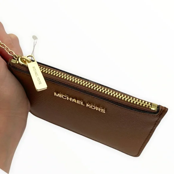 Michael Kors Tan Leather Keychain Pouch - Picture 5 of 8